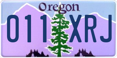 OR license plate 011XRJ