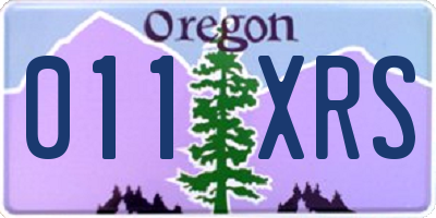 OR license plate 011XRS