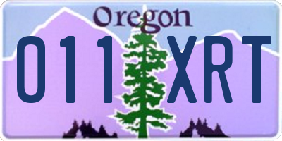 OR license plate 011XRT