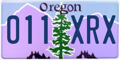 OR license plate 011XRX
