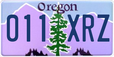 OR license plate 011XRZ