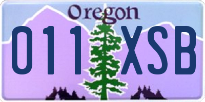 OR license plate 011XSB