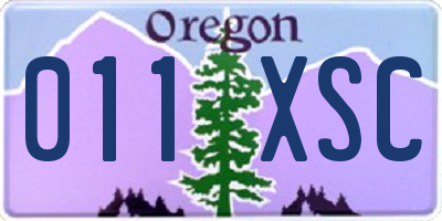 OR license plate 011XSC