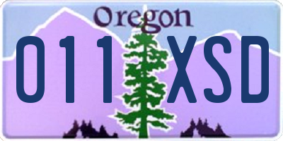 OR license plate 011XSD