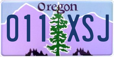 OR license plate 011XSJ