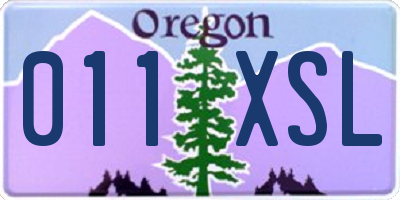 OR license plate 011XSL
