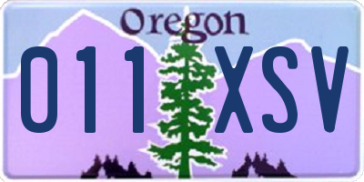OR license plate 011XSV