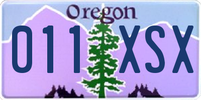 OR license plate 011XSX