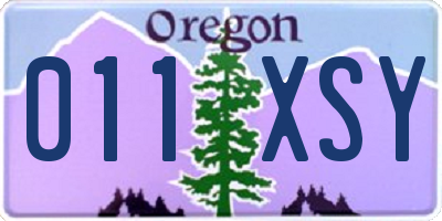 OR license plate 011XSY