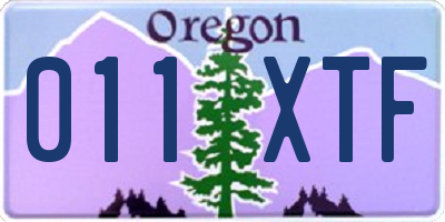 OR license plate 011XTF