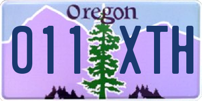 OR license plate 011XTH