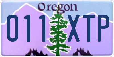 OR license plate 011XTP