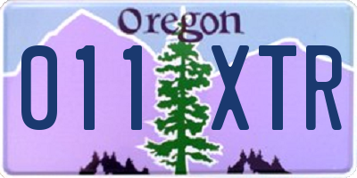 OR license plate 011XTR