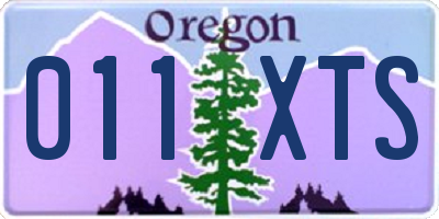OR license plate 011XTS