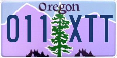 OR license plate 011XTT
