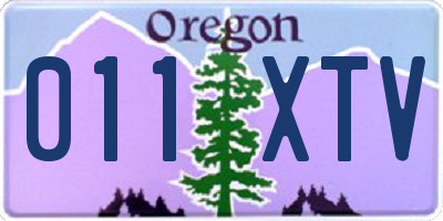 OR license plate 011XTV