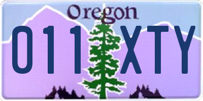 OR license plate 011XTY