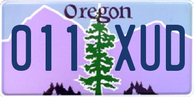 OR license plate 011XUD