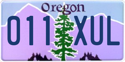 OR license plate 011XUL