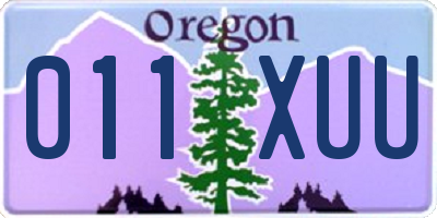 OR license plate 011XUU