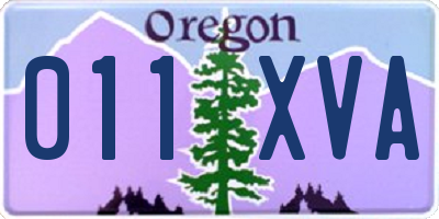 OR license plate 011XVA