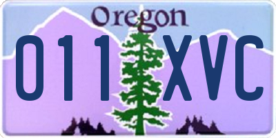 OR license plate 011XVC