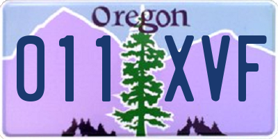 OR license plate 011XVF
