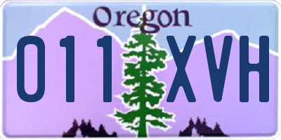 OR license plate 011XVH