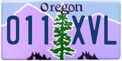 OR license plate 011XVL