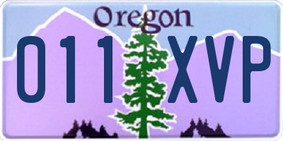 OR license plate 011XVP
