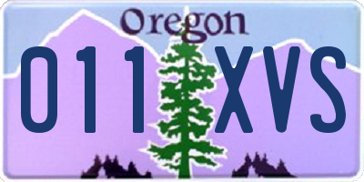 OR license plate 011XVS