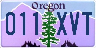 OR license plate 011XVT