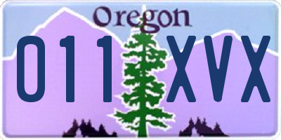 OR license plate 011XVX