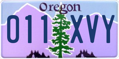 OR license plate 011XVY
