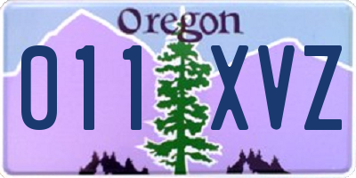 OR license plate 011XVZ