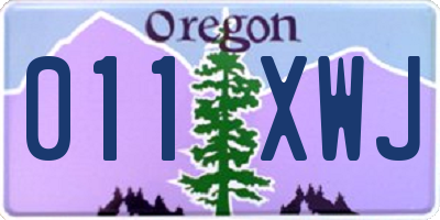 OR license plate 011XWJ