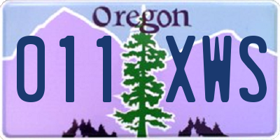 OR license plate 011XWS