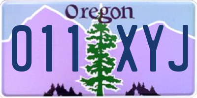 OR license plate 011XYJ