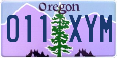 OR license plate 011XYM