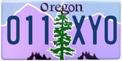 OR license plate 011XYO