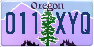 OR license plate 011XYQ