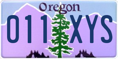OR license plate 011XYS
