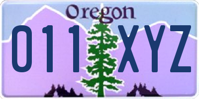 OR license plate 011XYZ