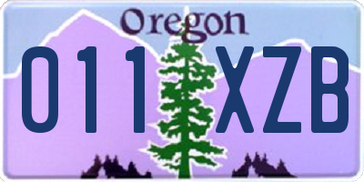 OR license plate 011XZB
