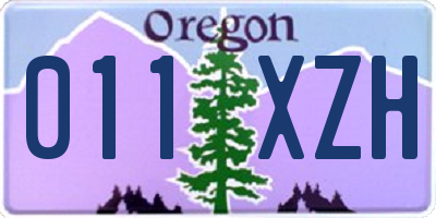 OR license plate 011XZH