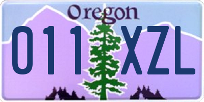 OR license plate 011XZL