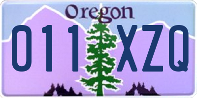 OR license plate 011XZQ
