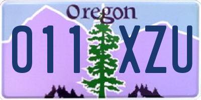 OR license plate 011XZU