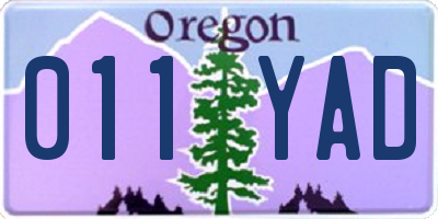 OR license plate 011YAD