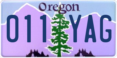 OR license plate 011YAG